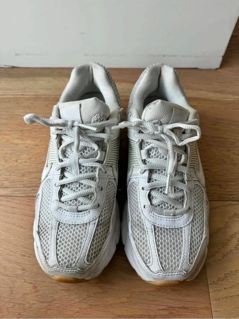 Nike Zoom Vomero 5 Women's Running Shoes — White with Tan Accents
